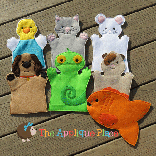 Pets Puppet Set Karilyn Doll-puppet, finger puppet, set, pets, farm, hand puppet, cat, dog, mouse, lizard, guinea pig, parakeet, bird, goldfish, fish