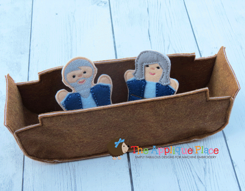 Puppet Set - Noah and Wife *Including* ITH Ark (FINGER Puppets ONLY)