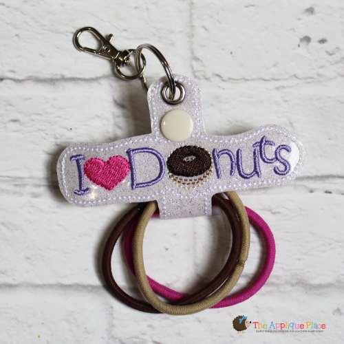 Hair Thing Holder - Key Fob - I Heart Donuts