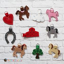 Key Fobs - Horses - Set of 10
