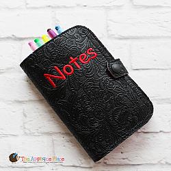 Notebook Holder - Notebook Case - Side and Top Pocket - 6x10