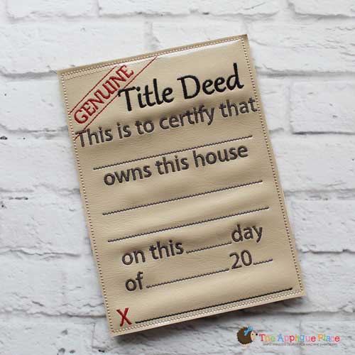 Pretend Play - ITH - Title/Deed