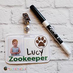 Pretend Play - ITH - Zookeeper Badge ID Tag